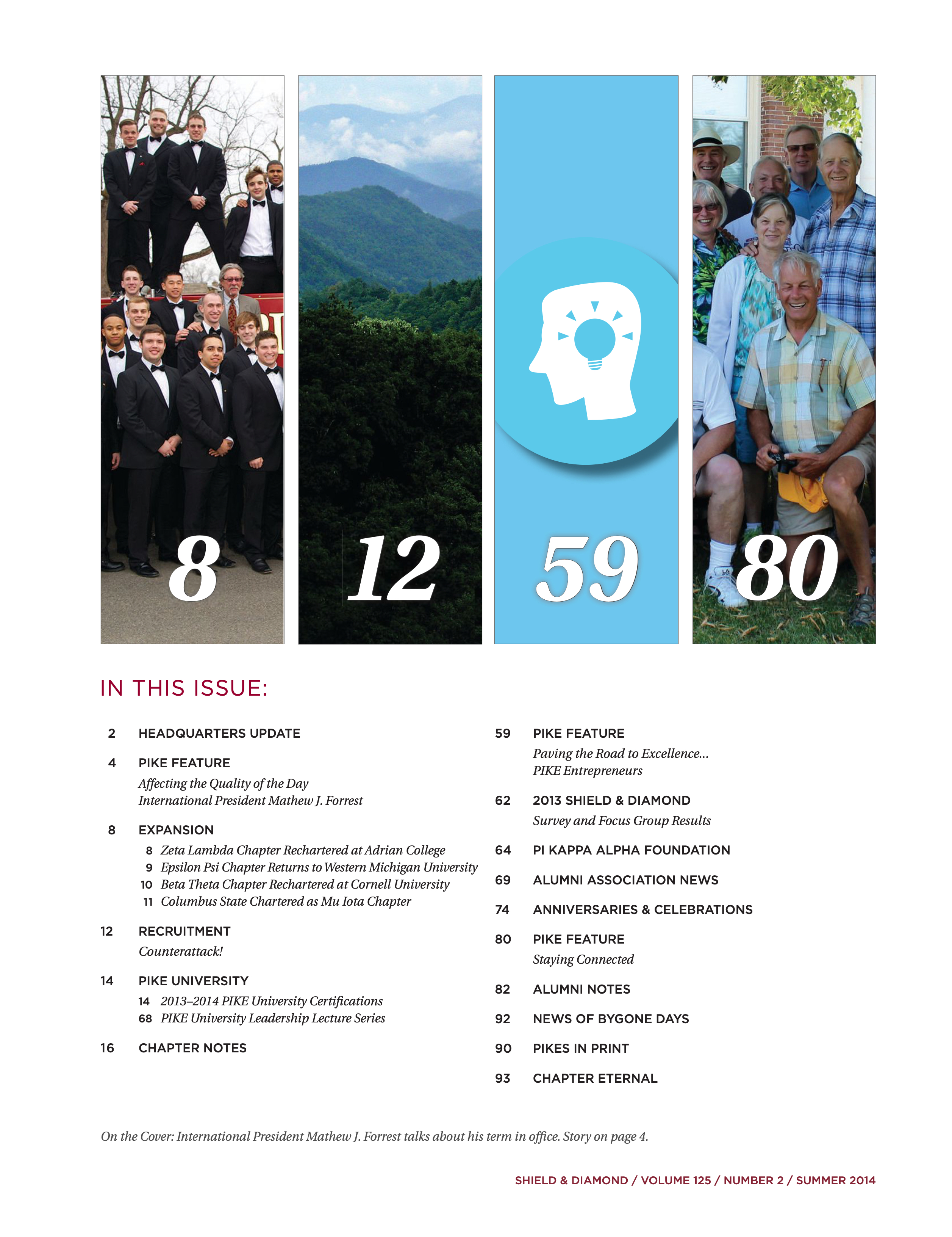 Shield & Diamond, Vol. 125, No. 2, Table of Contents